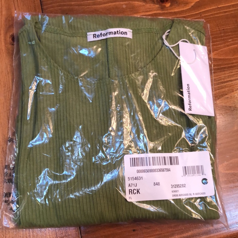Reformation Kensy Long Sleeve Minidress, Size X-Large - Green 🤩 T5 - Picture 2 of 5
